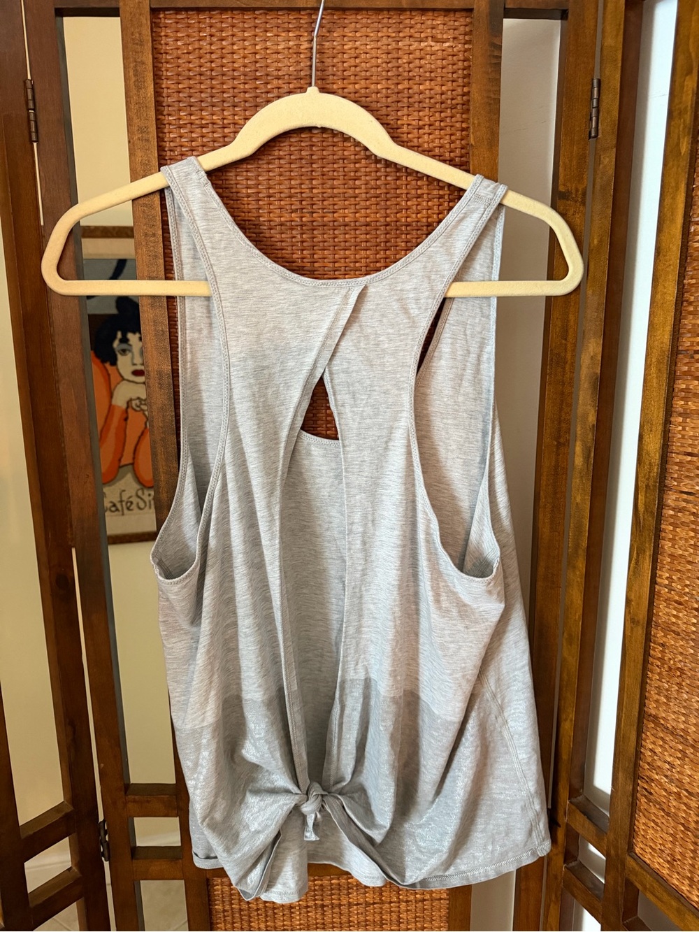 Lululemon All Tied Up Tank grey and metallic grey 10